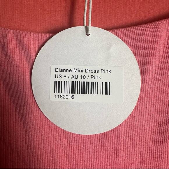 Princess Polly Dianne Mini Dress Pink Ribbed NEW - Picture 4 of 5